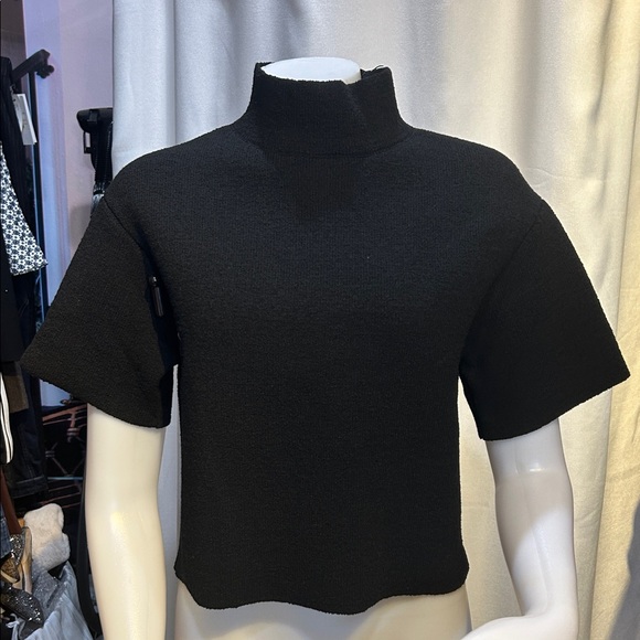 Proenza Schouler Tops - Proenza Schouler Black High-Neck Crop Top